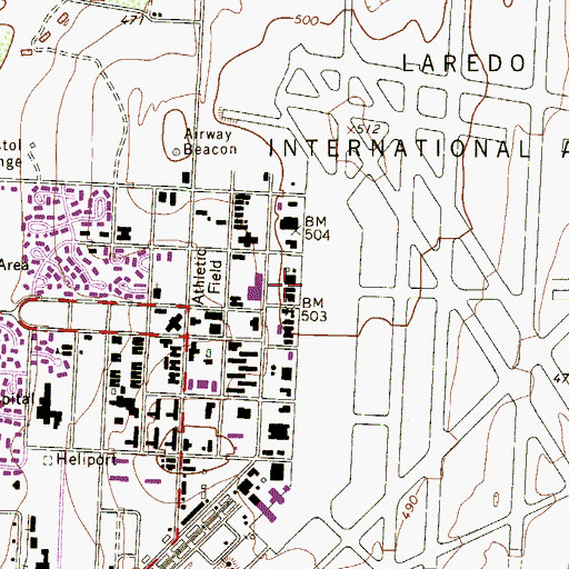 Topographic Map of Laredo Fire Department Station 6, TX