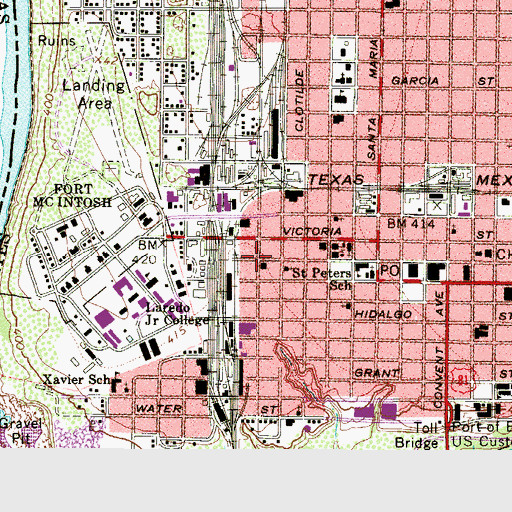 Topographic Map of Laredo Fire Department Station 4, TX
