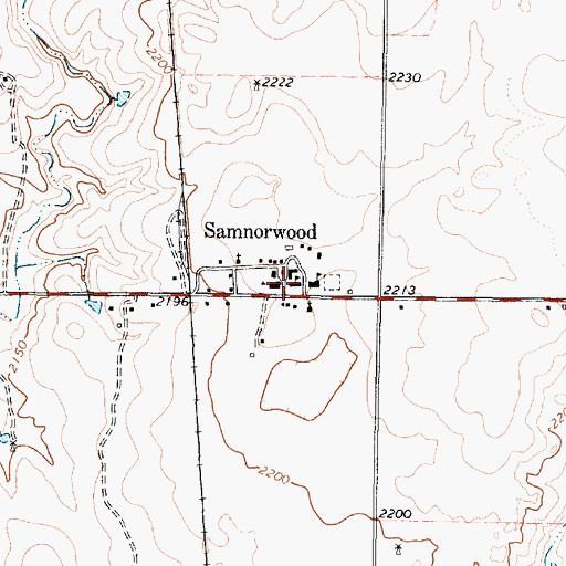 Topographic Map of Sam Norwood Volunteer Fire Department, TX