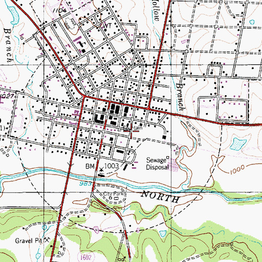 Topographic Map of Hico Volunteer Fire Department, TX