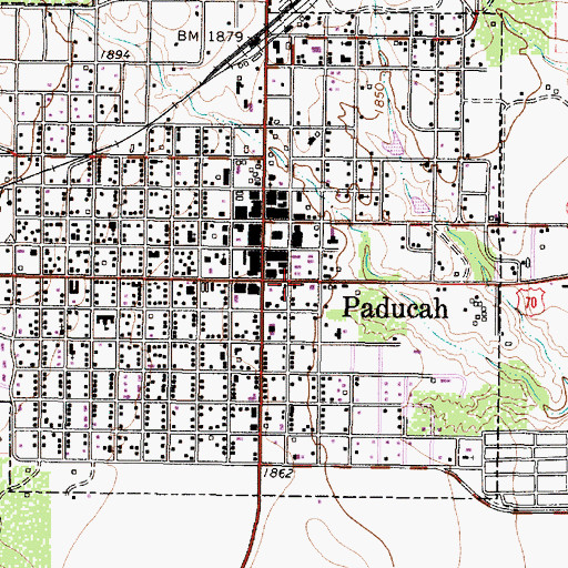 Topographic Map of Paducah Volunteer Fire Department Station 2, TX