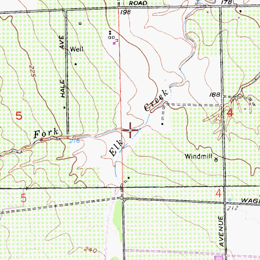 Topographic Map of North Fork Elk Creek, CA