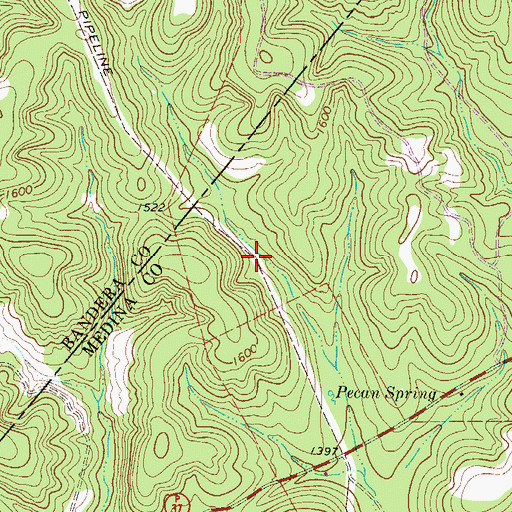 Topographic Map of Medina Lake Volunteer Fire Department Station 2, TX