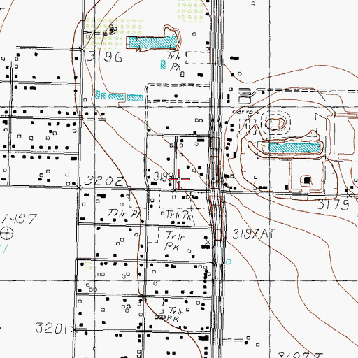 Topographic Map of Woodrow Volunteer Fire Department, TX