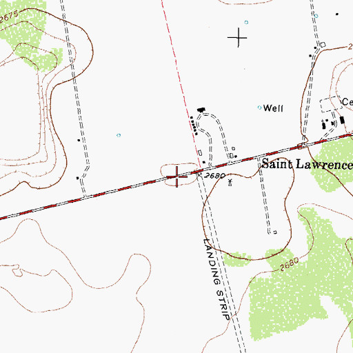 Topographic Map of Saint Lawrence Volunteer Fire Department, TX
