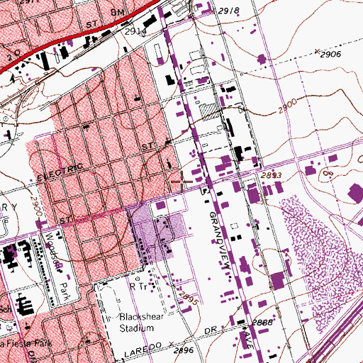 Topographic Map of Odessa Fire Department Station 2, TX