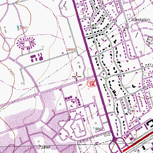 Topographic Map of Odessa Fire Department Station 3, TX