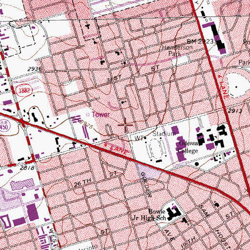 Topographic Map of Odessa Fire Department Station 4, TX