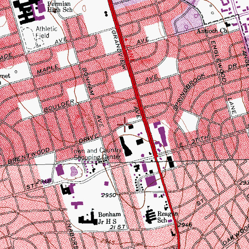 Topographic Map of Odessa Fire Department Station 6, TX