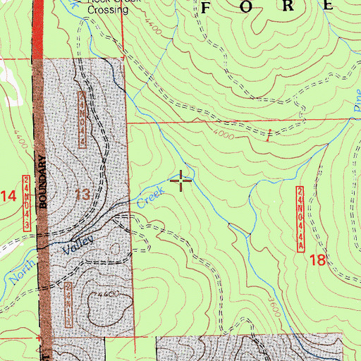 Topographic Map of North Valley Creek, CA