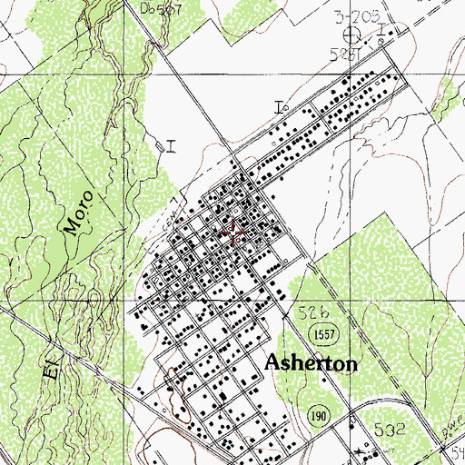 Topographic Map of Asherton Volunteer Fire Department, TX