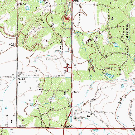 Topographic Map of Lake Kickapoo Volunteer Fire Department, TX