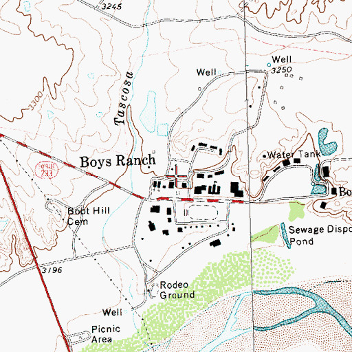 Topographic Map of Cal Farley's Boys Ranch Fire Department, TX