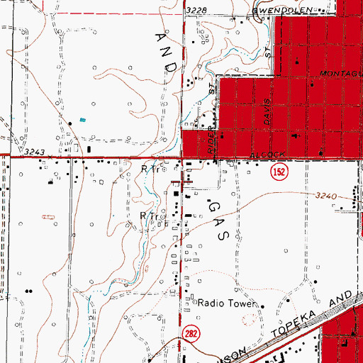 Topographic Map of Hoover Volunteer Fire Department Station 2, TX