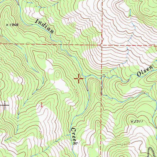 Topographic Map of Olsen Creek, CA