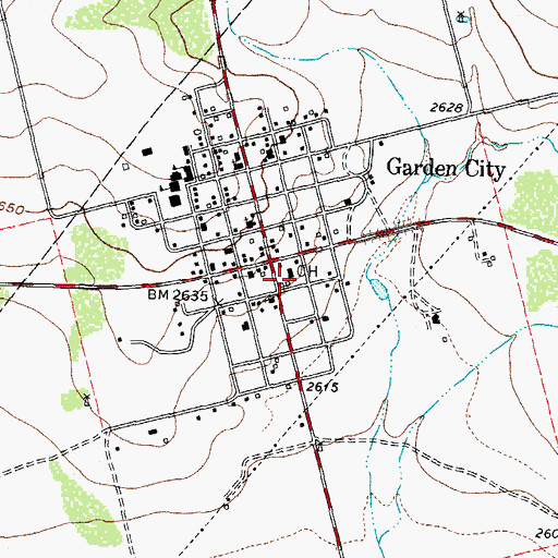 Topographic Map of Glasscock County - Garden City Volunteer Fire Department, TX