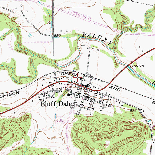 Topographic Map of Bluff Dale Volunteer Fire Department, TX