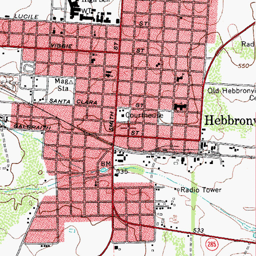 Topographic Map of Jim Hogg County Fire Department Station 2, TX