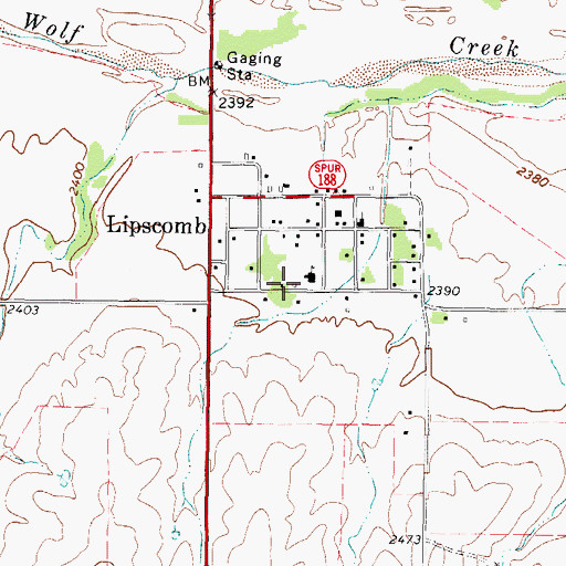 Topographic Map of Higgins - Lipscomb Volunteer Fire Department Station 2, TX