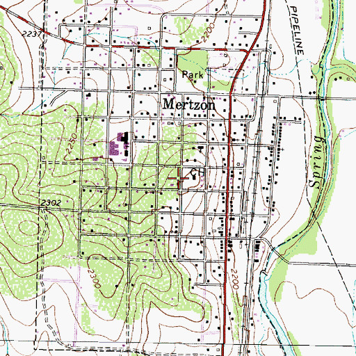 Topographic Map of Irion County Volunteer Fire Department, TX