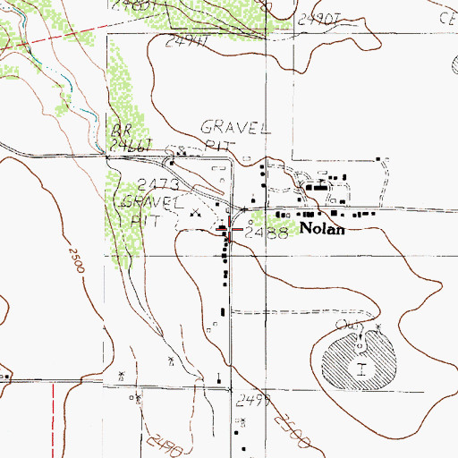 Topographic Map of Nolan Volunteer Fire Department, TX