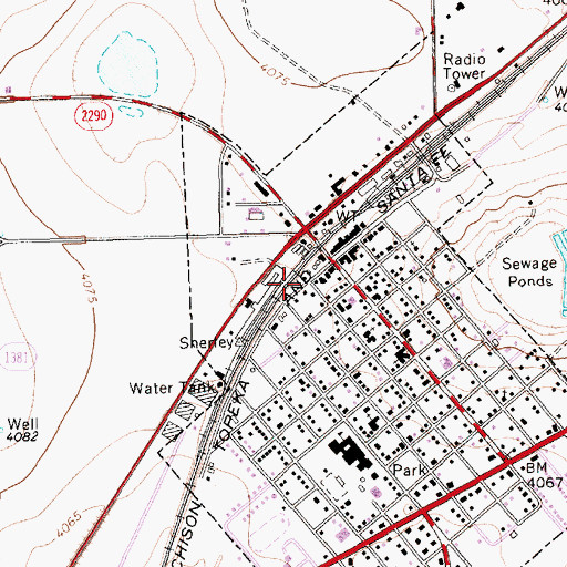 Topographic Map of Bovina Volunteer Fire Department, TX