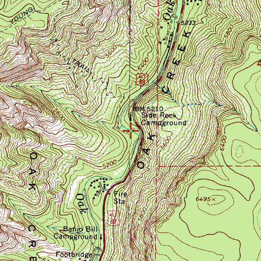 Topographic Map of A B Young Trail, AZ
