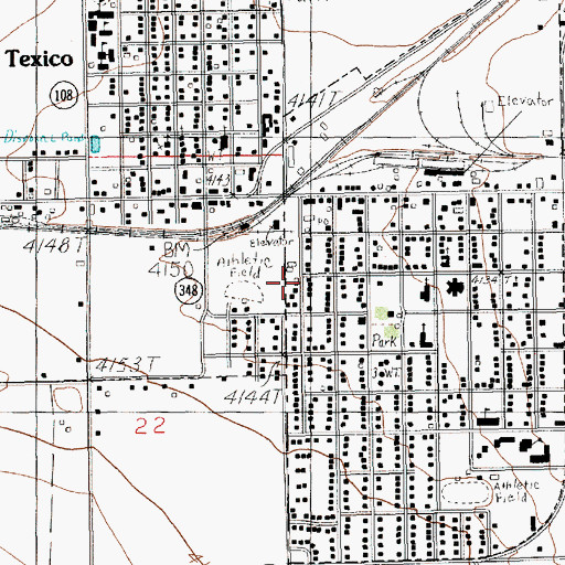 Topographic Map of Farwell Volunteer Fire Department, TX