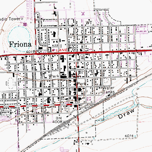 Topographic Map of Friona Volunteer Fire Department, TX