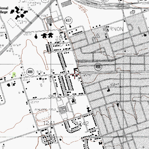 Topographic Map of Vernon Fire and Emergency Medical Services Station 1 Headquarters, TX