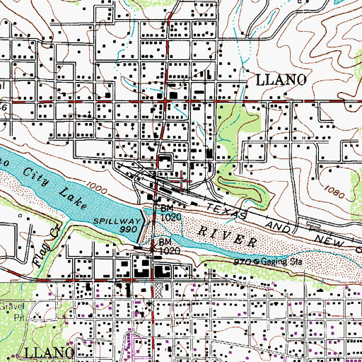 Topographic Map of Llano Volunteer Fire Department Station 2, TX