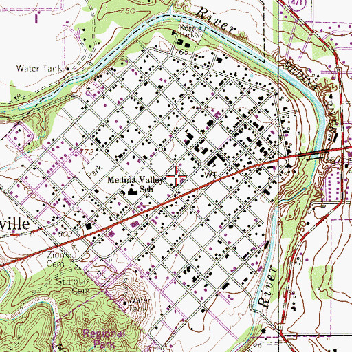 Topographic Map of Castroville Volunteer Fire Department, TX