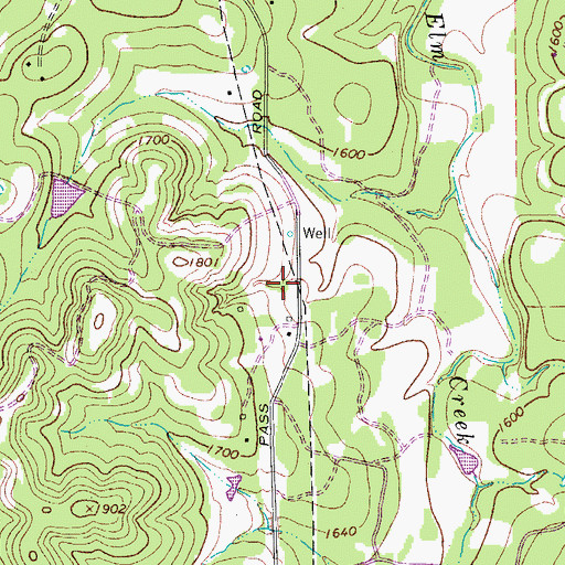 Topographic Map of Elm Pass Volunteer Fire Department, TX
