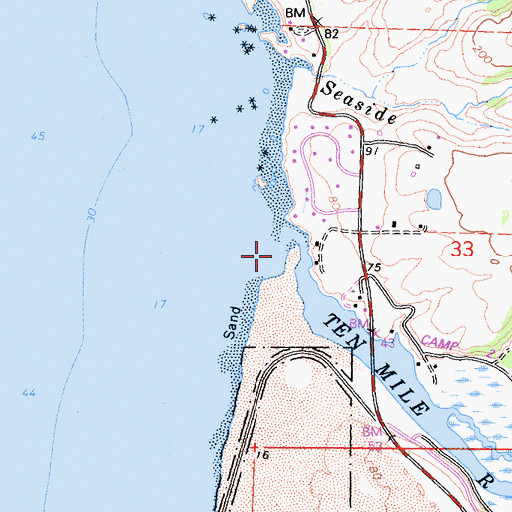 Topographic Map of Ten Mile River, CA