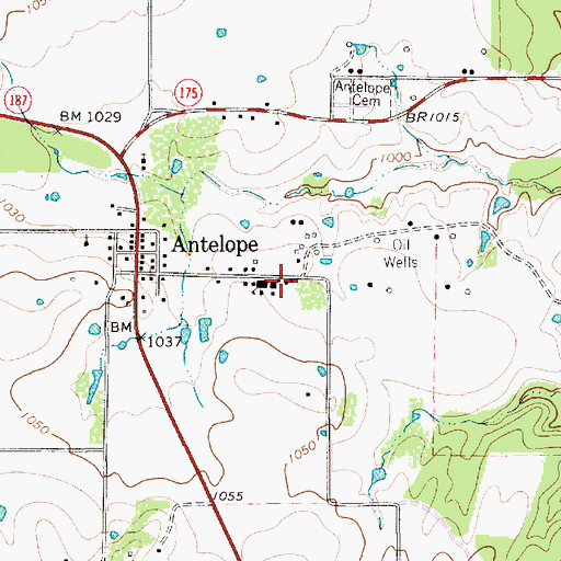 Topographic Map of Antelope Fire Building, TX