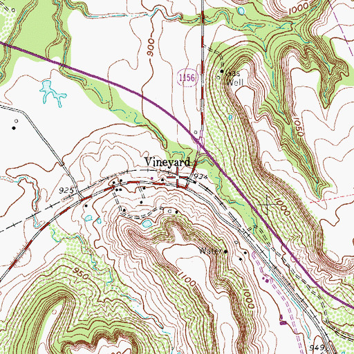 Topographic Map of East Jack County Volunteer Fire Department, TX