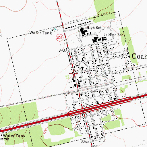 Topographic Map of Howard County Volunteer Fire Department Coahoma, TX