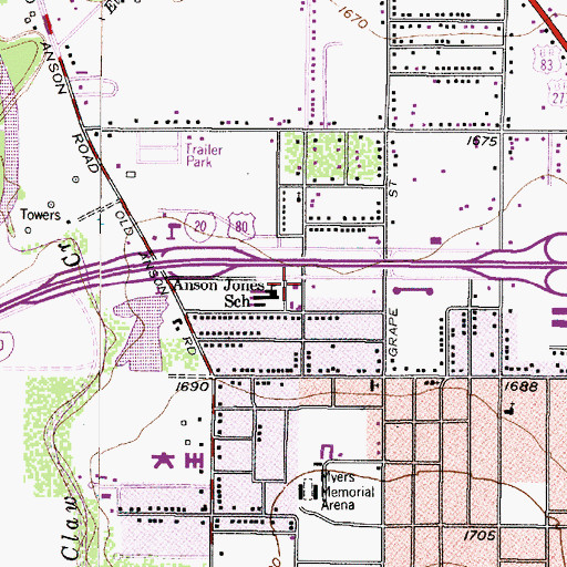 Topographic Map of Abilene Fire Department Station 4, TX