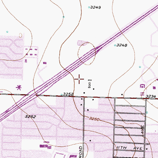 Topographic Map of Lubbock Fire Department Station 7, TX