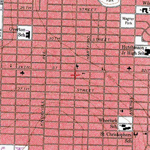 Topographic Map of Lubbock Fire Department Station 6, TX