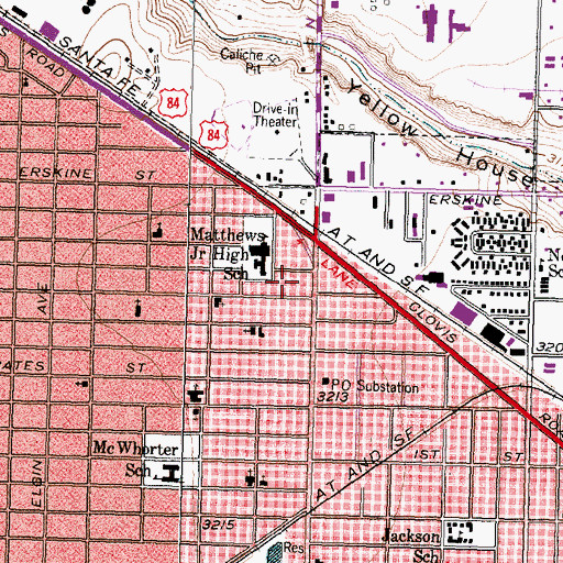 Topographic Map of Lubbock Fire Department Station 4, TX
