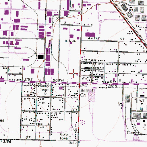 Topographic Map of Lubbock Fire Department Station 10, TX