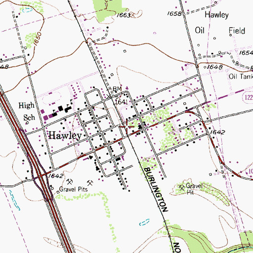 Topographic Map of Hawley Fire and Rescue, TX