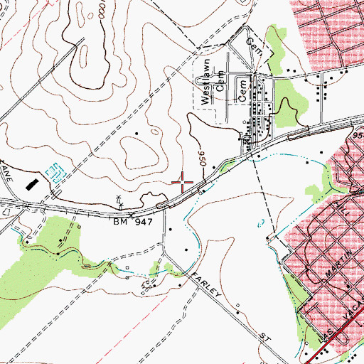Topographic Map of Val Verde County Rural Volunteer Fire Department Station 1, TX