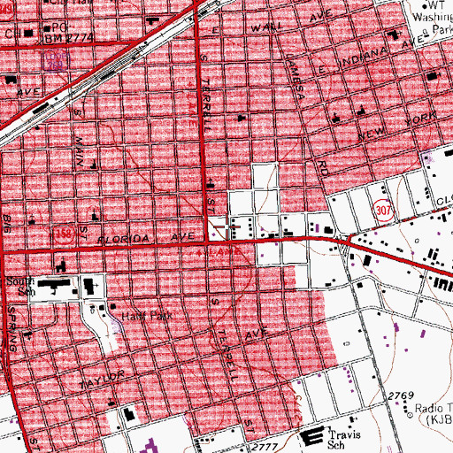 Topographic Map of Midland Fire Department Station 2, TX