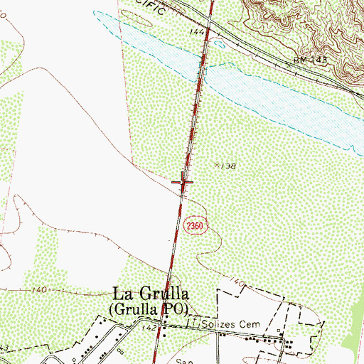 Topographic Map of La Grulla Volunteer Fire Department, TX