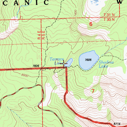 Topographic Map of Terrace Lake, CA