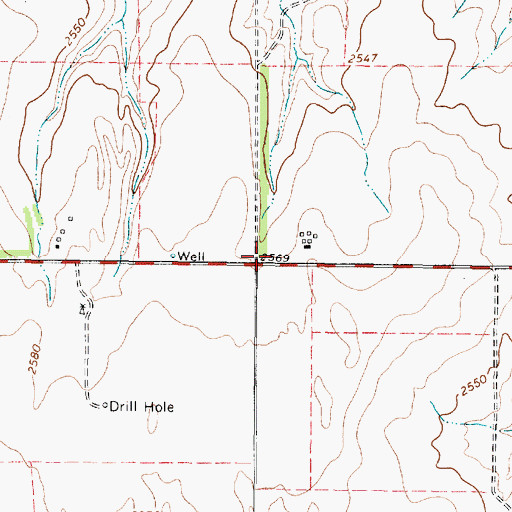 Topographic Map of Briscoe Volunteer Fire Department Station 2, TX