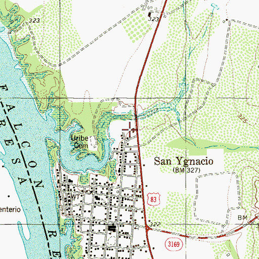 Topographic Map of Zapata County Fire Department Station 2, TX