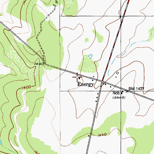 Topographic Map of Energy Volunteer Fire Department, TX